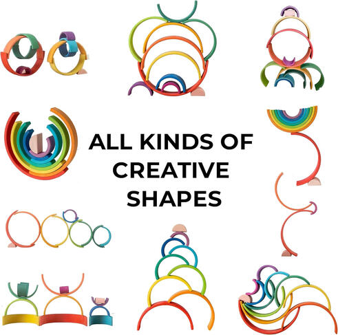 Large Wooden Rainbow Stackers